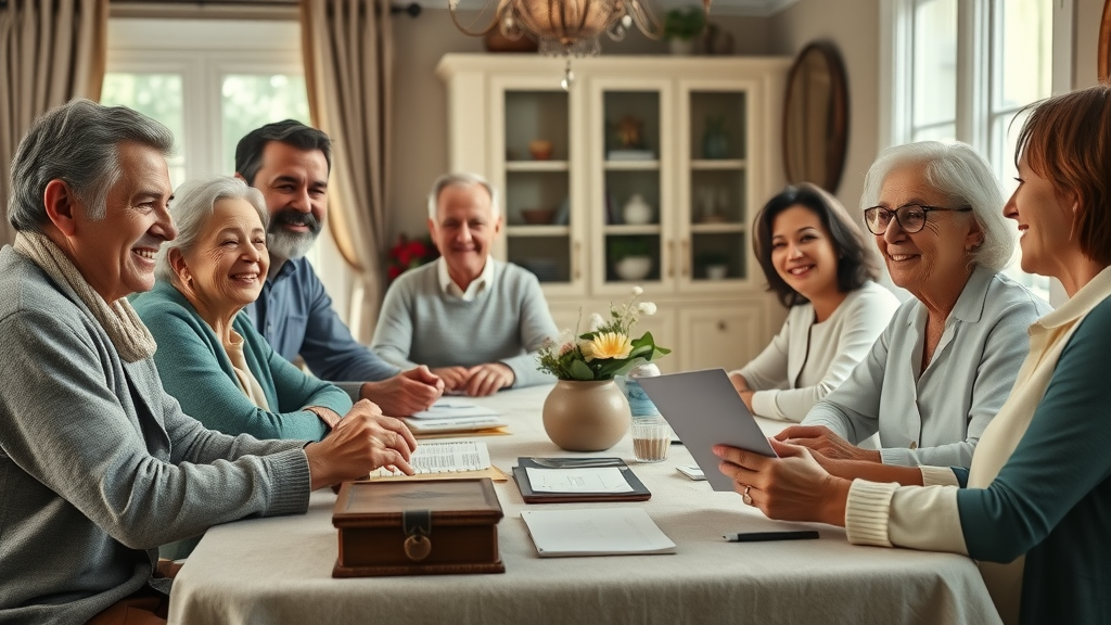 Multi-generational family sharing estate planning solutions discussion at home table