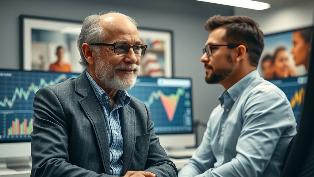 Advisor providing wealth management insights to small business owner