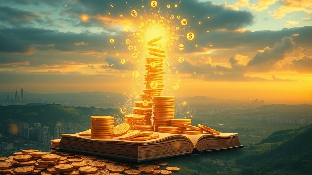 Golden path of investment growth spiraling upward from planner