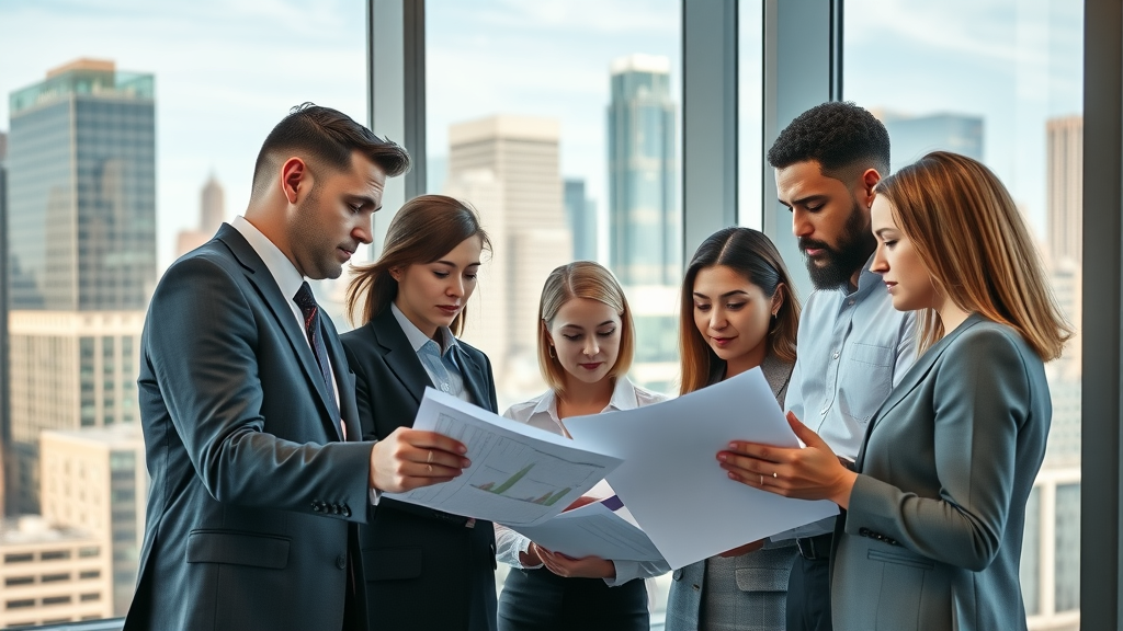 Professional team collaborating on wealth management Cincinnati strategy in modern office