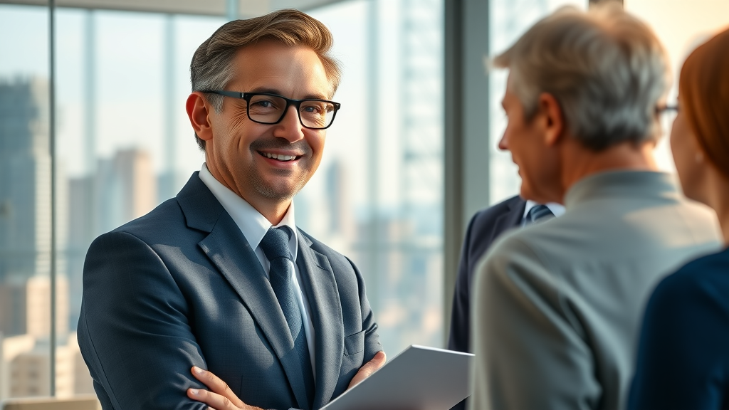 Forbes ranked advisor meeting clients in modern office, trusted expert advice