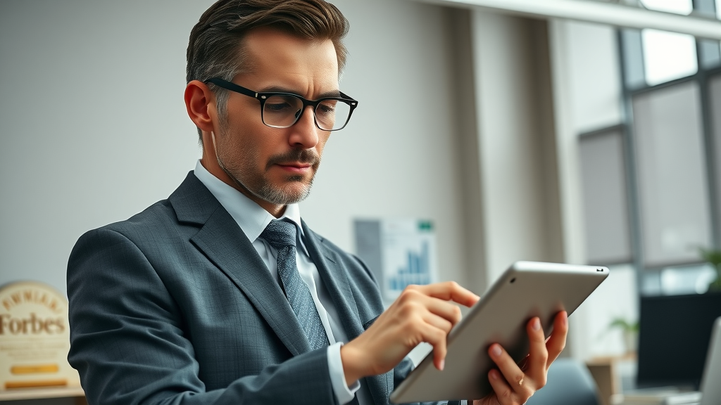 Top Forbes ranked advisor analyzing financial data for future planning