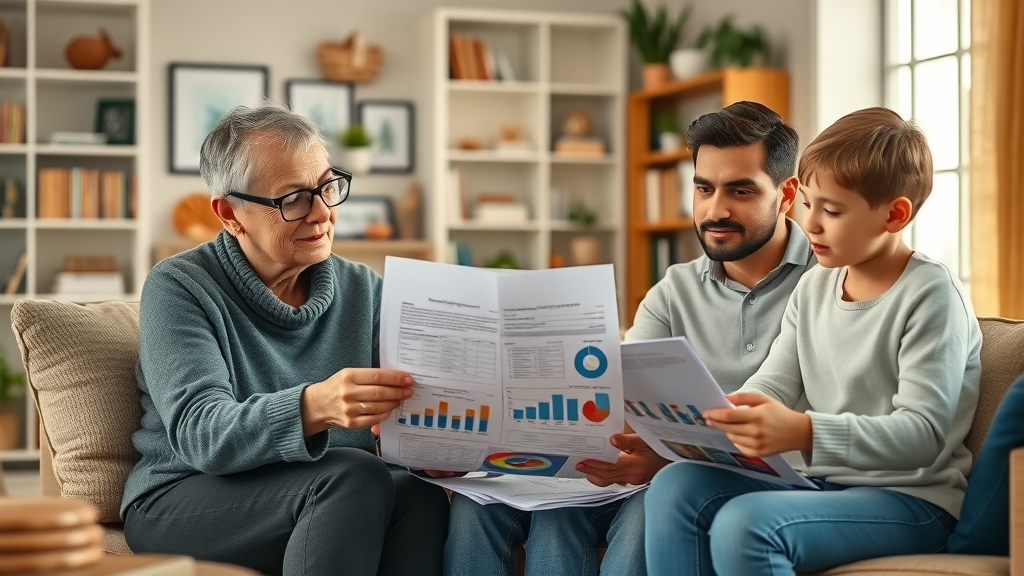 Family learning tax planning techniques at home with financial planner