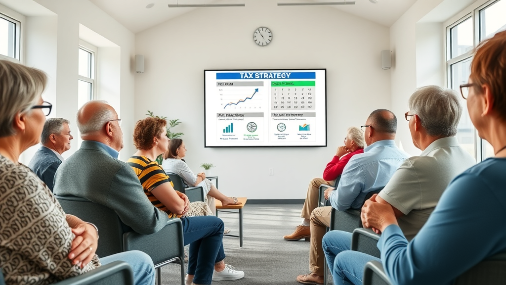Community workshop explaining tax planning techniques to business owners and retirees