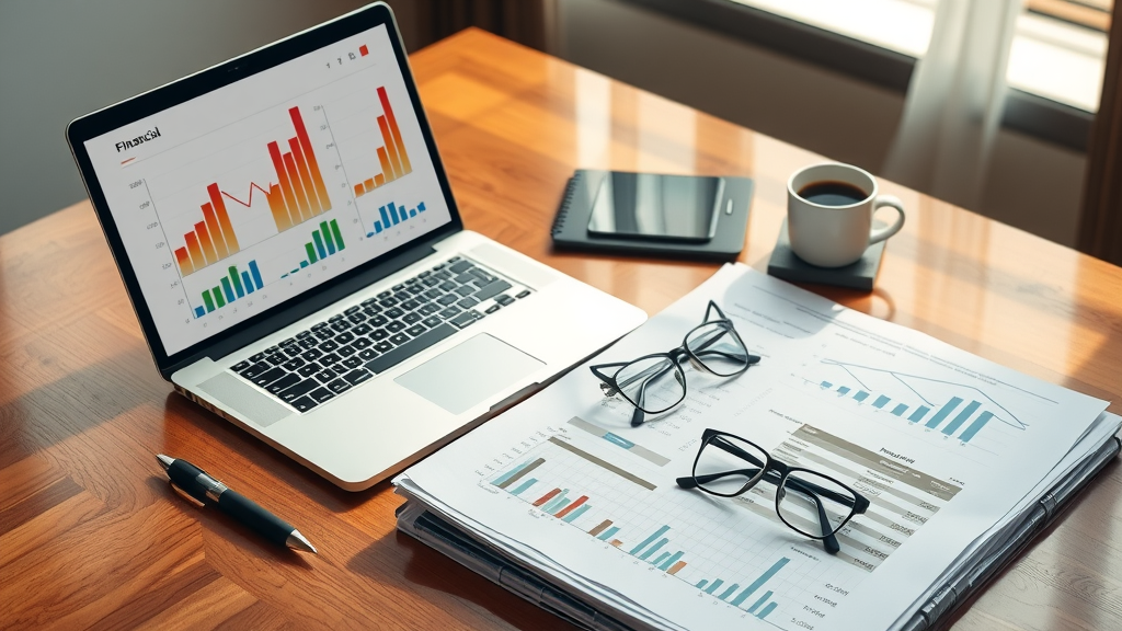 Organized desk layout showing tools for effective financial planning